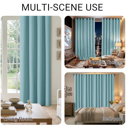 ChrisDowa Lake Blue Blackout Curtains 45 Inches Long 2 Panels for Bedroom - color: Sky Blue, size: 52"W x 45"L (Pack of 2)
