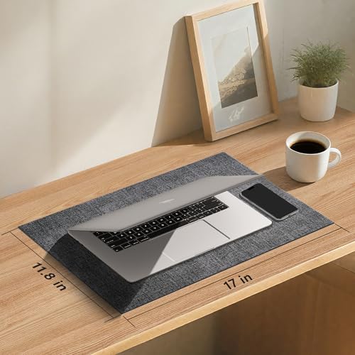 DOLOPL Placemats Set of 12, Reversible Faux Leather Place Mats, Charcoal - color: Charcoal, size: Set of 12