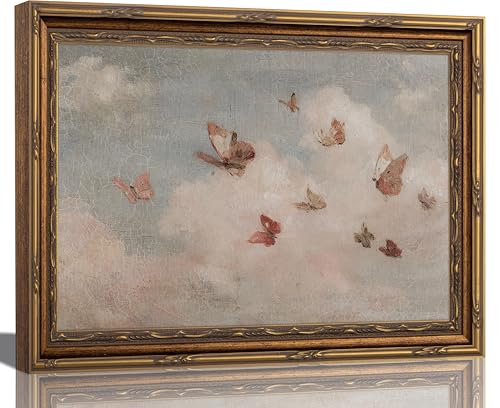 Kouserlin Pink Butterfly Framed Wall Art Butterflie Cloud Wall Decor 9×11In - color: 【 Butterfly】, size: 11''L×9''W