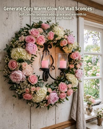 Homemory 12 Pack Pink Flameless Flickering LED Votive Tealights Candles - color: Pink (Soft White Llight), size: 12 Pack