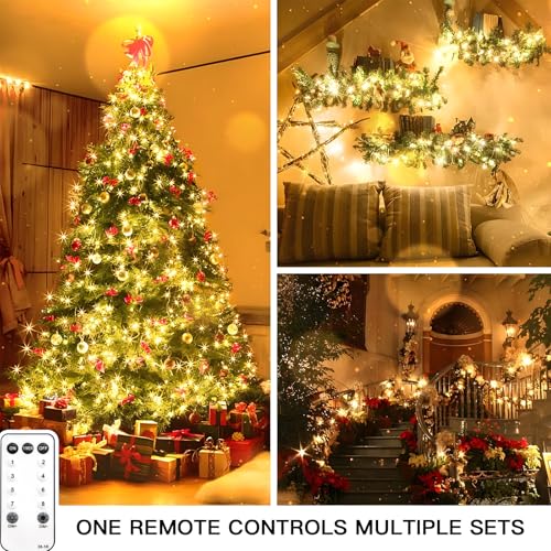 suddus String Lights Indoor Plug in 200 LED Christmas Lights Warm White - color: Warm White, size: 200LED