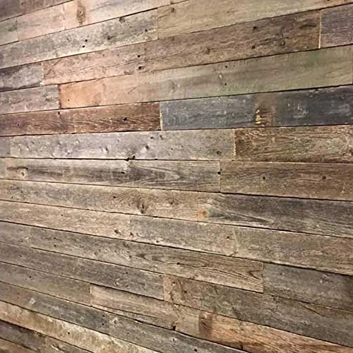 Rockin' Wood Real Wood Peel & Stick Rustic Reclaimed Naturally Weathered Barn Wood Accent Paneling Planks for Walls, 104 Square Feet - size: 104 Square Feet