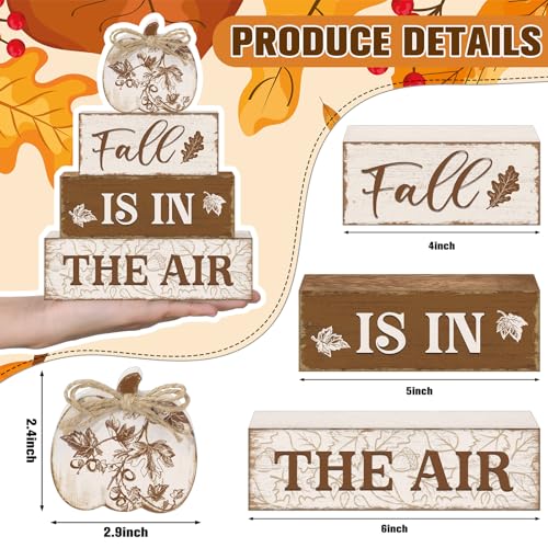Yousoontic 4 Pcs Fall Pumpkin Figurines Set, Rustic Farmhouse Decor - style: Fall Rustic Pumpkin