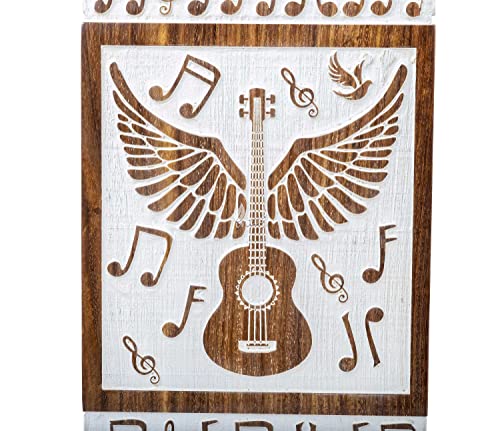 Guitar Wings Wooden Urn for Human Ashes, XX-Large 640 Cu in, White - color: Antique White, size: XX-Large (640 Cu In, Companion)