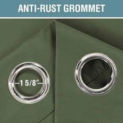 H.VERSAILTEX Blackout Curtain for Living Room Small Window Kitchen Blackout Curtains 45 inch Length Energy Saving Solid Grommet Blackout Drape, One Panel, Bronze Green, 52" W x 45" L - color: Bronze Green, size: 52"W x 45"L (Pack of 1)