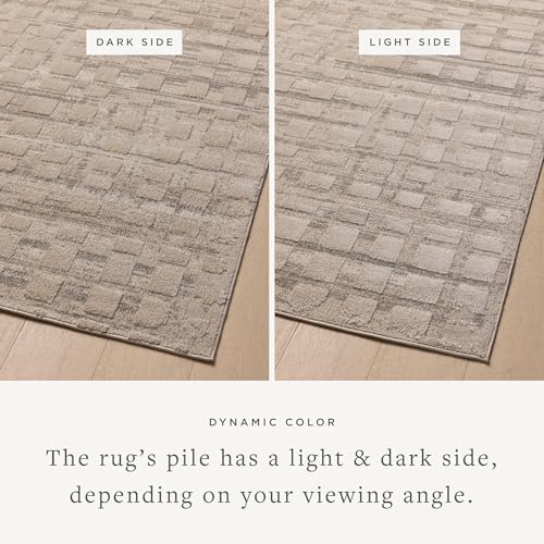 Loloi Amber Lewis Monty Collection MOT-06 Pebble/Beige 2'-7" x 8'-0" Runner Rug - color: Pebble / Beige, size: 2'7" x 8' (Rectangular)