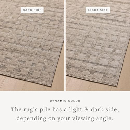 Loloi Amber Lewis Monty Collection MOT-06 Pebble/Beige 2'-7" x 8'-0" Runner Rug - color: Pebble / Beige, size: 2'7" x 8' (Rectangular)