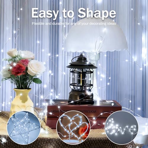12 Pcs White Fairy Lights Waterproof 7Ft 20LED String Light - color: White, size: 12 PCS