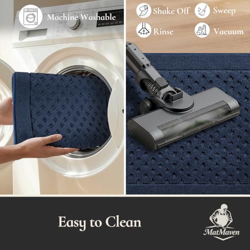 Dirt Trapper Door Mat 24"x 36", Non-Slip Entryway Rugs, Navy Blue - color: Navy Blue, size: 24" x 36"