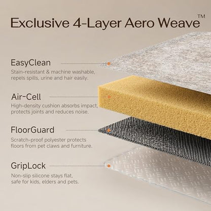 HUGEAR Beige Area Rugs 8x10 Washable Rug Indoor Carpet - color: Multi Beige, size: 8' x 10' (Rectangular)