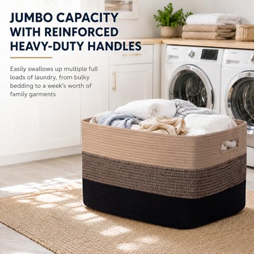 OIAHOMY Blanket Basket Laundry Basket Dog Toy Basket 75L Yellow Black - color: Yellow Black, size: 22”x17”x12”