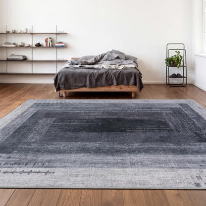 Neutral Geometric Grey 4x6 ft Large Rug for Living Room Bedroom - color: Grey, size: 4' x 6' (Rectangular)