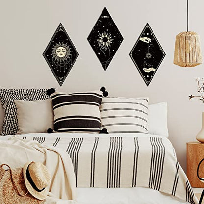 Sintuff 6 Pieces Halloween Mushroom Wall Decor Gothic Witchy Boho Wall Art - style: Boho