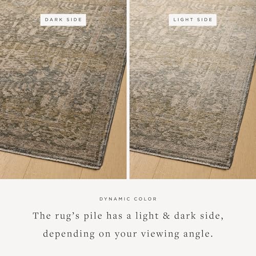 Loloi Magnolia Home Junie Moss/Natural 5'-3" x 7'-6" Area Rug - color: Moss / Natural, size: 5'3" x 7'6" (Rectangular)