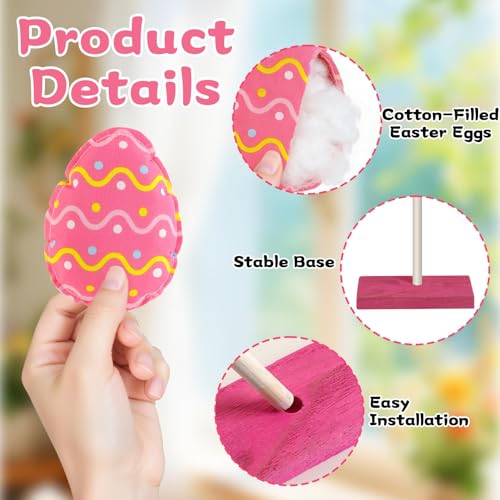 DECYOOL 3 Pcs Easter Egg Table Decor Easter Decorations for Home