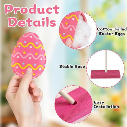 DECYOOL 3 Pcs Easter Egg Table Decor Easter Decorations for Home
