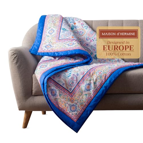 Maison d' Hermine Throw Blanket for Couch Lightweight Soft (50''X60'') - color: 022 - Indian Floral, size: 50"x60"