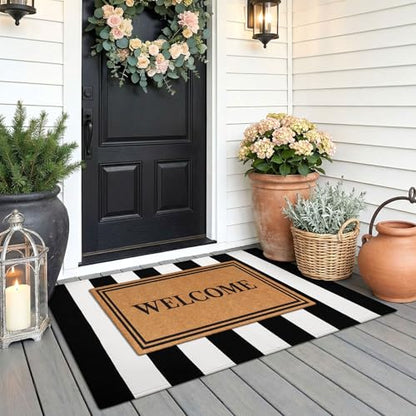 KOZYFLY Black and White Area Rug 27.5x43 Inches - color: Black and White, size: 2'4" x 3'7" (Rectangular)
