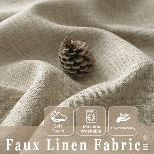 DriftAway Linen Textured Curtain Valances for Windows Light Filtering 3 Inch Rod Pocket Farmhouse Country Rustic Kitchen Valances for Bedroom Living Room Bathroom 14 inch Length Khaki - color: *Khaki, size: 52"W x 14"L (Pack of 1)