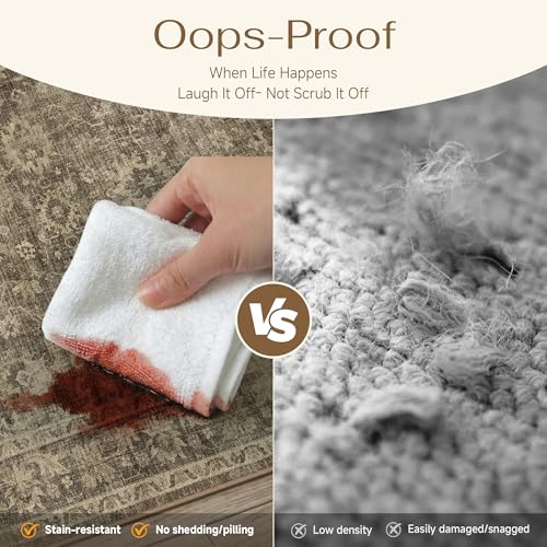 HUGEAR 2x3 Brown Retro Distressed Washable Area Rug for Entryway - color: A| Brown, size: 2' x 3' (Rectangular)