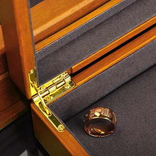 Oirlv Solid Wooden Necklace Bracelet Pendant Organizer Box Display - size: Grey Necklace/Long chain Box