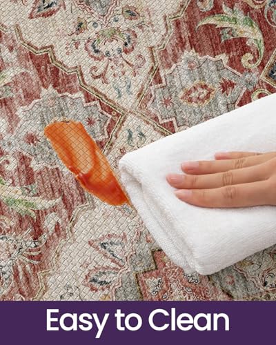 DEXI Kitchen Floor Mats Cushioned Anti Fatigue Runner Rug, 24x87 - color: Red/Beige, size: 87"L x 24"W x 0.4"Th
