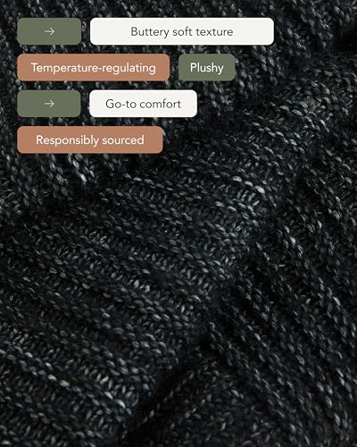 UnHide Melange Knit Blanket, Textured and Ultra-Soft Wool Throw Blanket - color: Night Owl, size: Melange Wool (60" x 80")