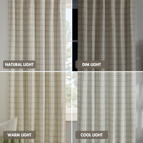 Madison Park Plaid Curtain Thermal Insulated, 1 Panel, 50x84 Linen Blue - color: Rod Pocket & Back Tab, Linen Blue, size: 50"W x 84"L (Pack of 1)