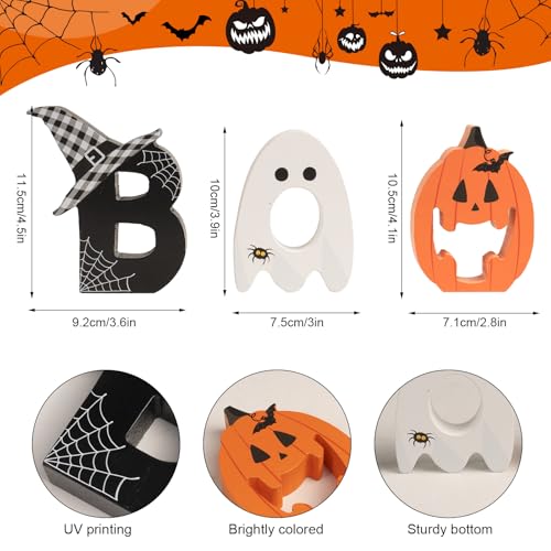 3 Pcs Boo Sign Halloween Table Tiered Tray Shelf Desk Home Decor