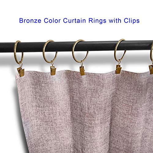 100 Pack Metal Curtain Rings with Clips, 1.5 in ID, Bronze - color: Bronze, size: 1.5" I D 100 Pack