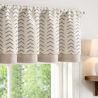 jinchan Arrow Linen Valance 18 Inch Modern Boho 1 Panel Black on Linen - color: Arrow | Black on Linen, size: 50"W x 18"L (Pack of 1)