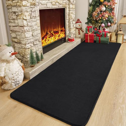 Amearea Modern Soft Hallway Runner Rug, 3x8 Feet Long Runners for Hallways - color: Black, size: 3' x 8' (Runner)