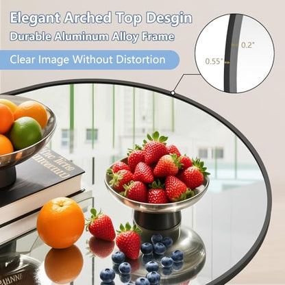 MirrMuse Oversized Arched Full Length Mirror with Stand, 82"X44", Black - color: Black-arch, size: 82"L x 44"W