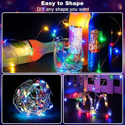 CCILAND 2 Pack Fairy Lights Battery Operated with Remote Timer (Multicolor) - color: Multicolor