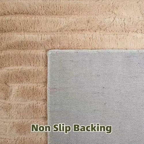 Brown Solid Area Rug 10x14, Washable Non Slip Rugs for Living Room - color: Light Brown, size: 10' x 14' (Rectangular)