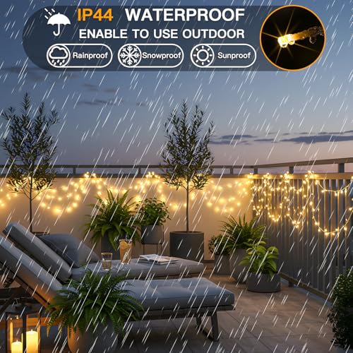 suddus String Lights Indoor Plug in 200 LED Christmas Lights Warm White - color: Warm White, size: 200LED