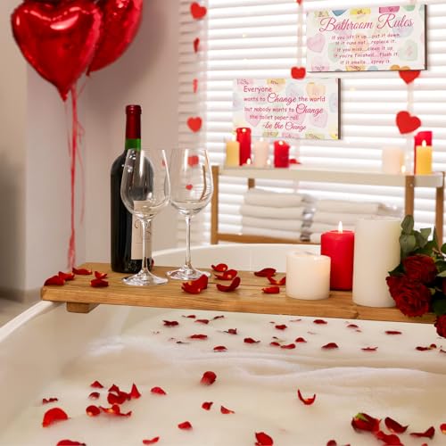 Jetec 2 Pcs Funny Bathroom Signs Wall Decor Farmhouse,Heart Style - style: Heart Style