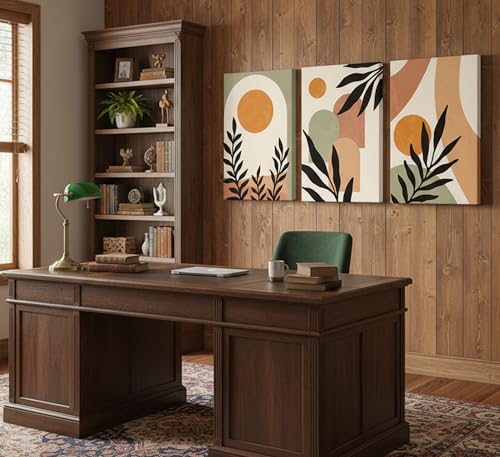 LAJDXSX 3 Pcs Mid Century Modern Boho Sun Canvas Wall Art - color: Boho Sun, size: 16x24in-Canvas