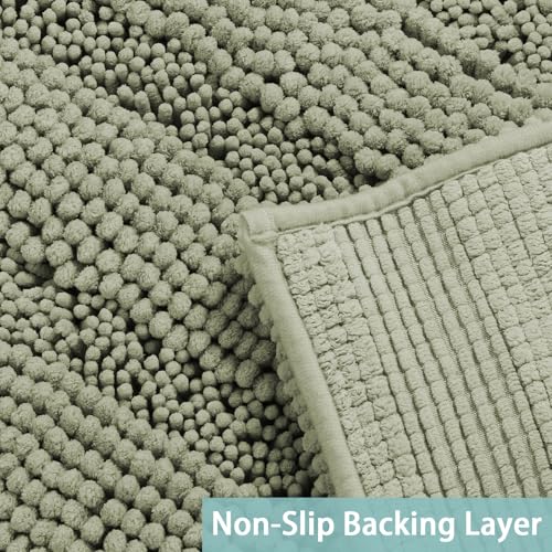Turquoize Small Bathroom Rug 17x24, Soft Chenille Bath Rug, Eucalyptus - color: Eucalyptus, size: 17" x 24"