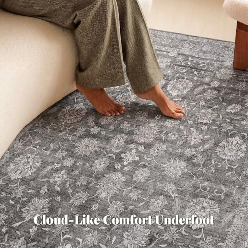 Washable 10x12 Area Rugs for Living Room, Charcoal Gray - color: Charcoal Gray, size: 10' x 12' (Rectangular)