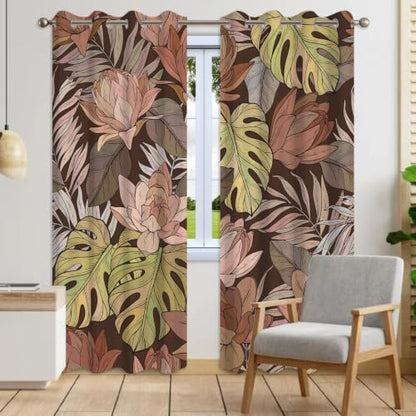 Tropical Botanical Blackout Curtains for Bedroom 84 Inches Long - color: Floral-j