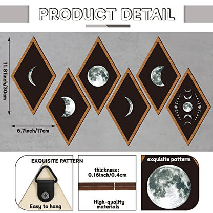 Sintuff Mushroom Wall Art Gothic Boho Sun Moon Phases Decor,Moon - style: Moon
