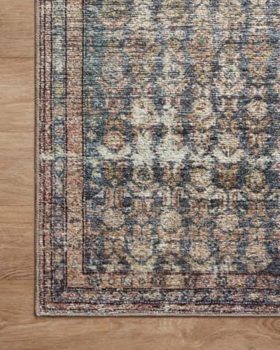 Loloi Amber Lewis Billie Ocean/Brick 2'-6" x 7'-6" Runner Rug - color: Ocean / Brick, size: 7'6" x 2'6" (Rectangular)