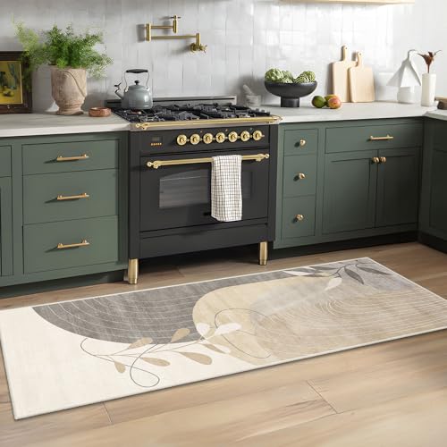 MUJOO Washable Runner Rug 2x6 Area Rug Non Slip Mid Century Modern - color: Beige（modern）, size: 2' x 6' (Rectangular)