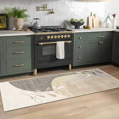 MUJOO Washable Runner Rug 2x6 Area Rug Non Slip Mid Century Modern - color: Beige（modern）, size: 2' x 6' (Rectangular)