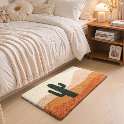 LUMI Cactus Bathroom Rug 20x32 Soft Absorbent Bath Mat, Non Slip - color: Cactus Sand, size: 20"x32"