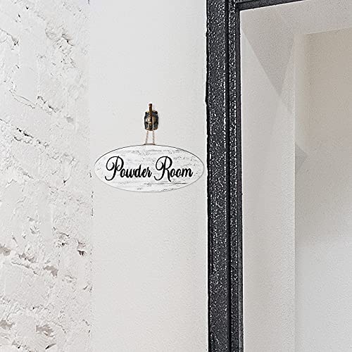 Queekay Powder Room Sign, Wooden Powder Room Decor Hanging Sign - style: Powder Room