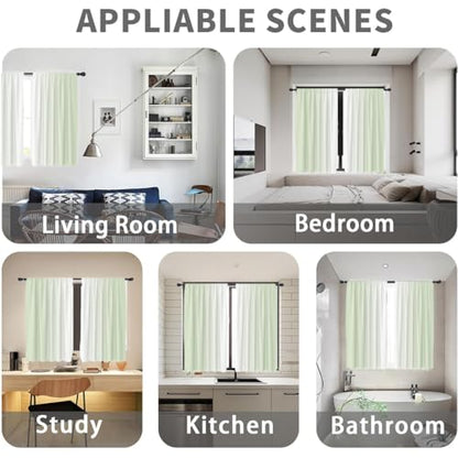 Sage Green Curtains, Ombre, 2 Panels, 42" W x 63" L, Rod Pocket - color: Sage Green, size: 42"W x 63"L (Pack of 2)