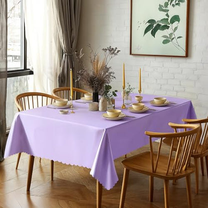 NatNarr 6 Pack Light Purple Tablecloths, Plastic Lavender Table Cloths - color: Light Purple, size: 6 Pack