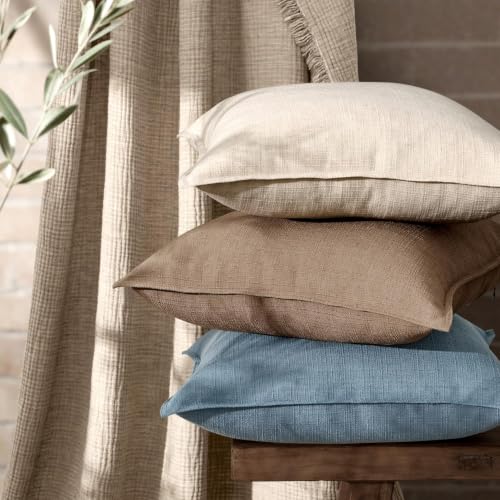MIULEE Thick Textured Euro Sham Throw Pillow Covers 26x26 Inch Coco Brown - color: Coco Brown, size: 26" x 26" (Pack of 2)